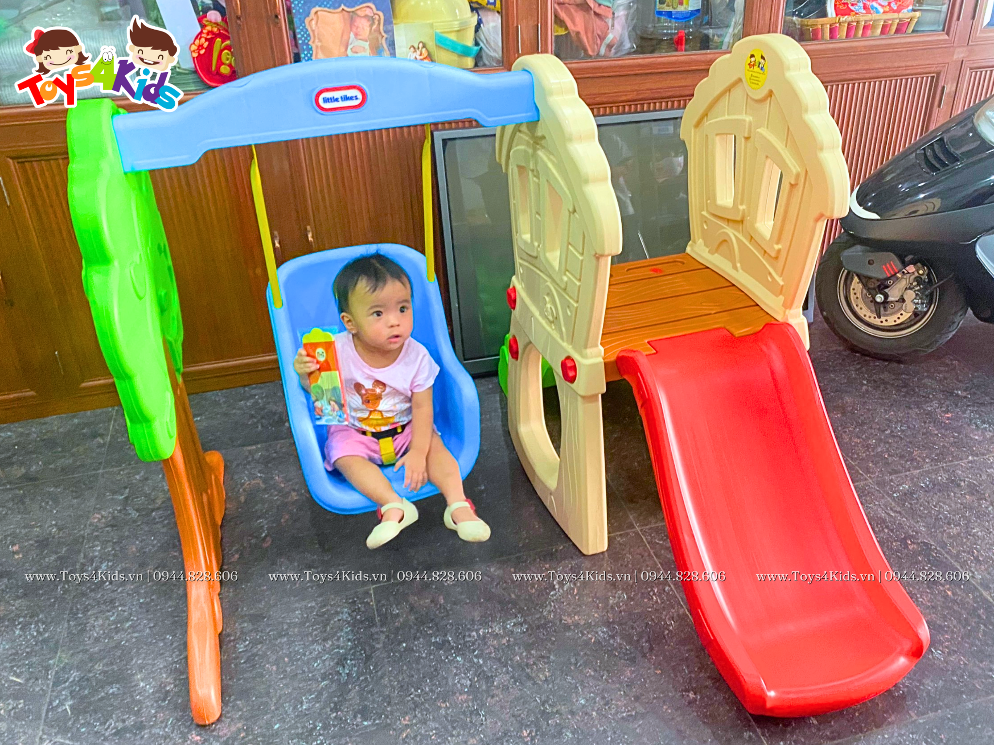  Cầu trượt xích đu mini hình cây Little Tikes 