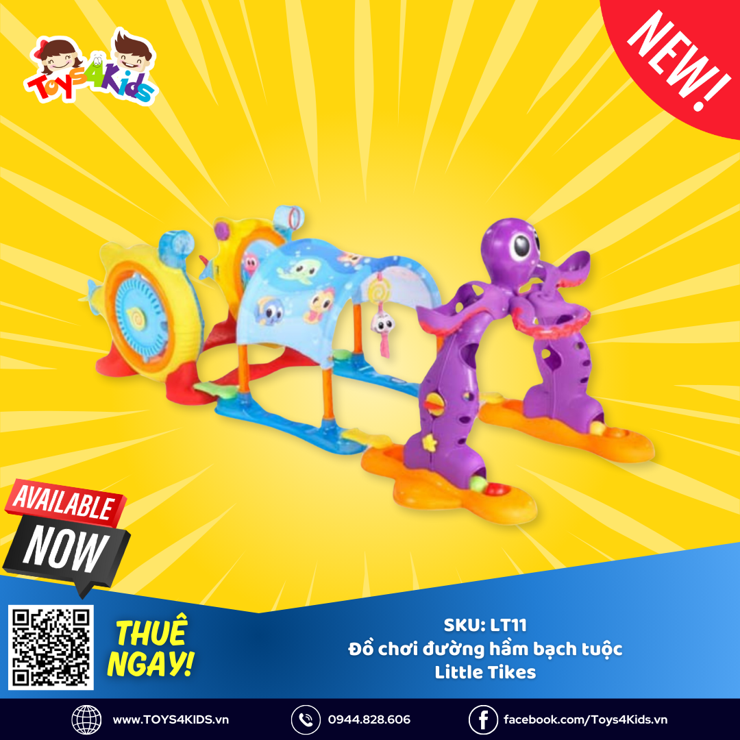  Đồ chơi đường hầm bạch tuộc Little Tikes 