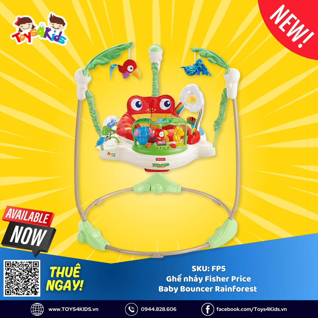  Ghế nhảy Fisher Price Baby Bouncer Rainforest Jumperoo 