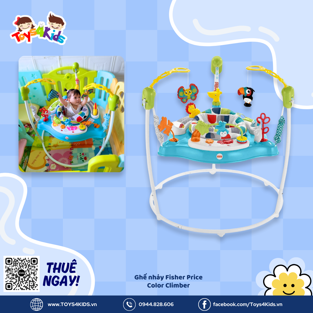 Gh nh y Fisher Price Baby Bouncer Color Climbers Jumperoo D ch v cho thue ch i tr em cao c p Toys4Kids
