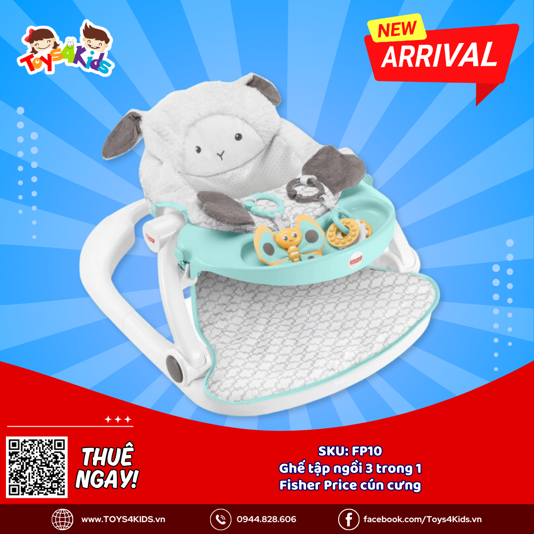  Ghế tập ngồi 3 trong 1 Fisher Price cún cưng 