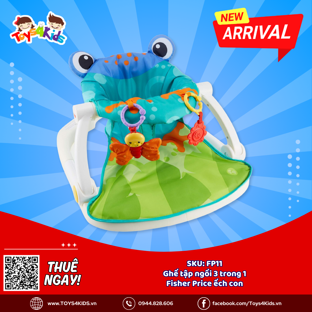  Ghế tập ngồi 3 trong 1 Fisher Price ếch con 