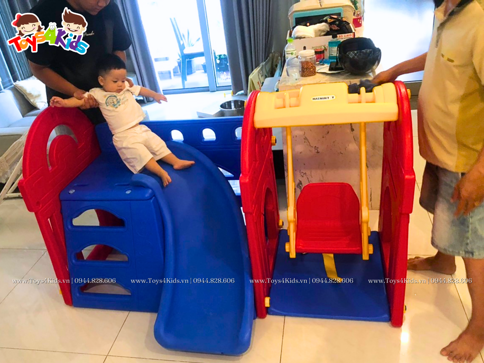  Lâu đài liên hoàn cầu trượt xích đu 