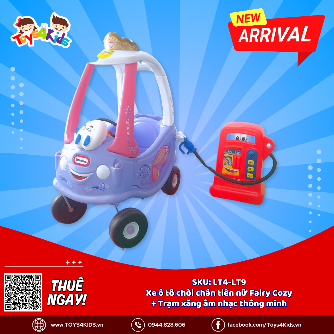  Combo Xe ô tô chòi chân tiên nữ Fairy Cozy Little Tikes + Trạm xăng âm nhạc thông minh Little Tikes 
