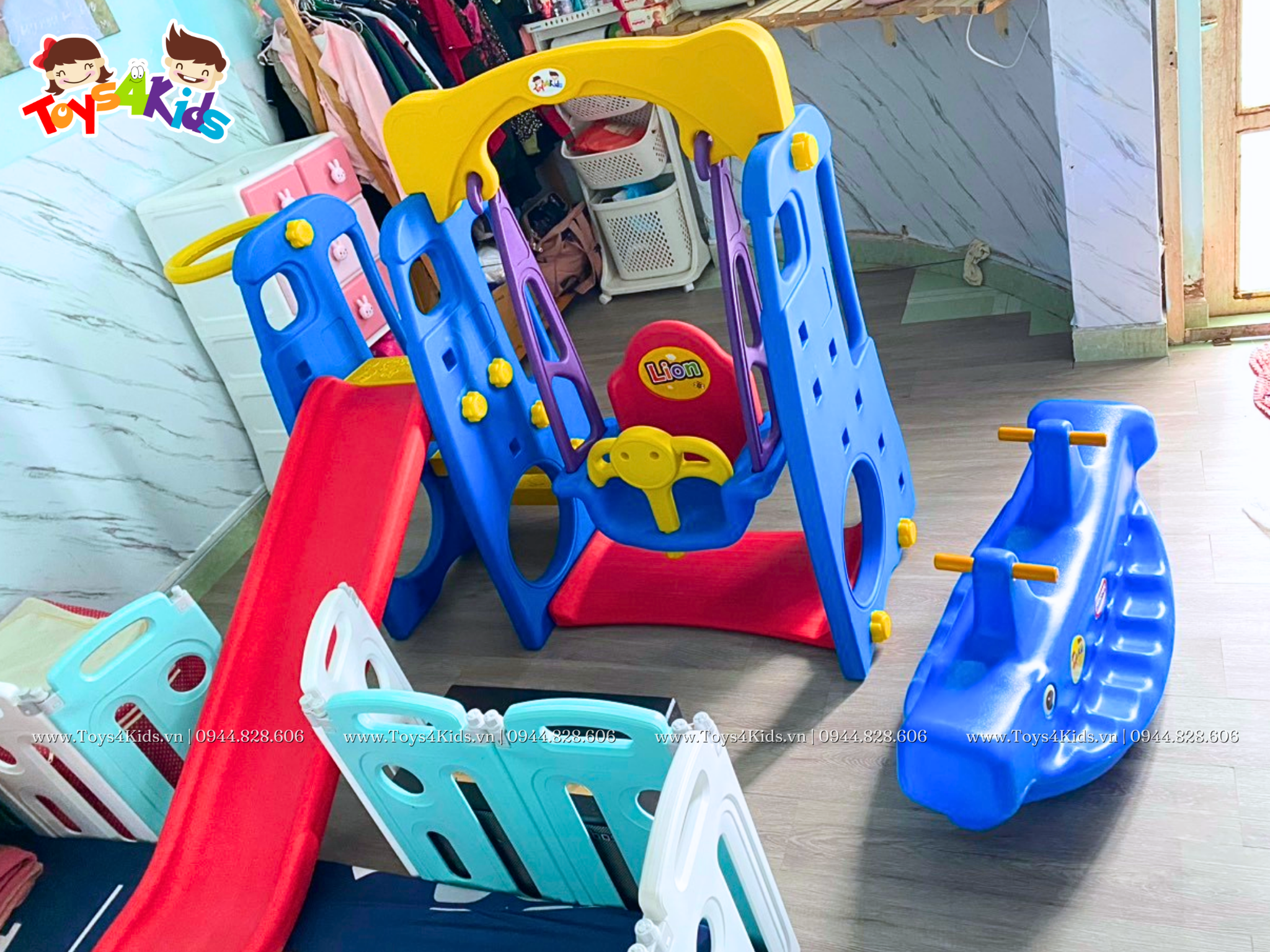  Bập bênh cá voi 3 chỗ ngồi Little Tikes 