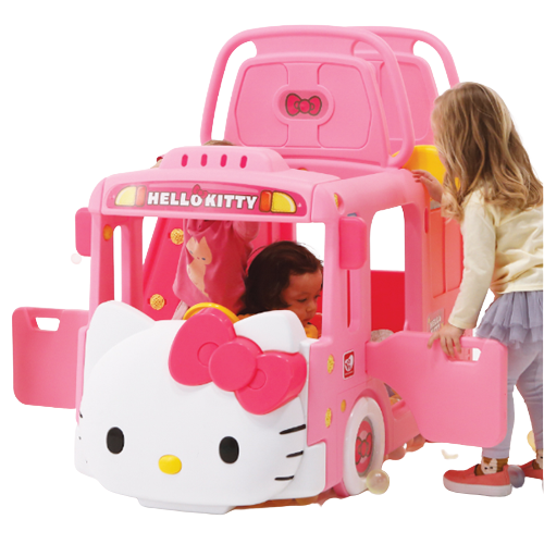 Nhà chơi cầu trượt quây bóng xe Bus Hello Kitty 3 trong 1 
