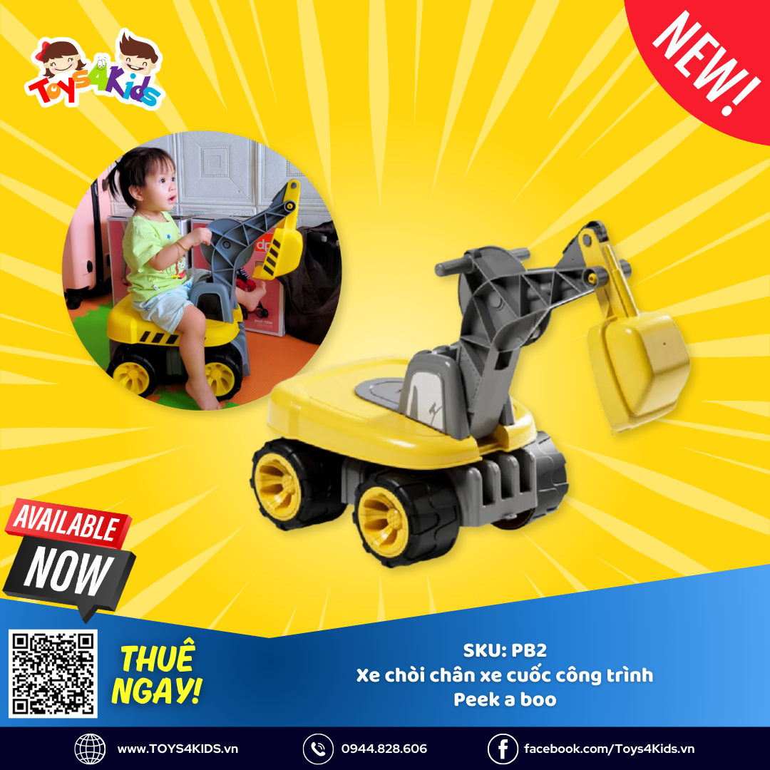  Xe chòi chân xe cuốc công trình Peek a boo 