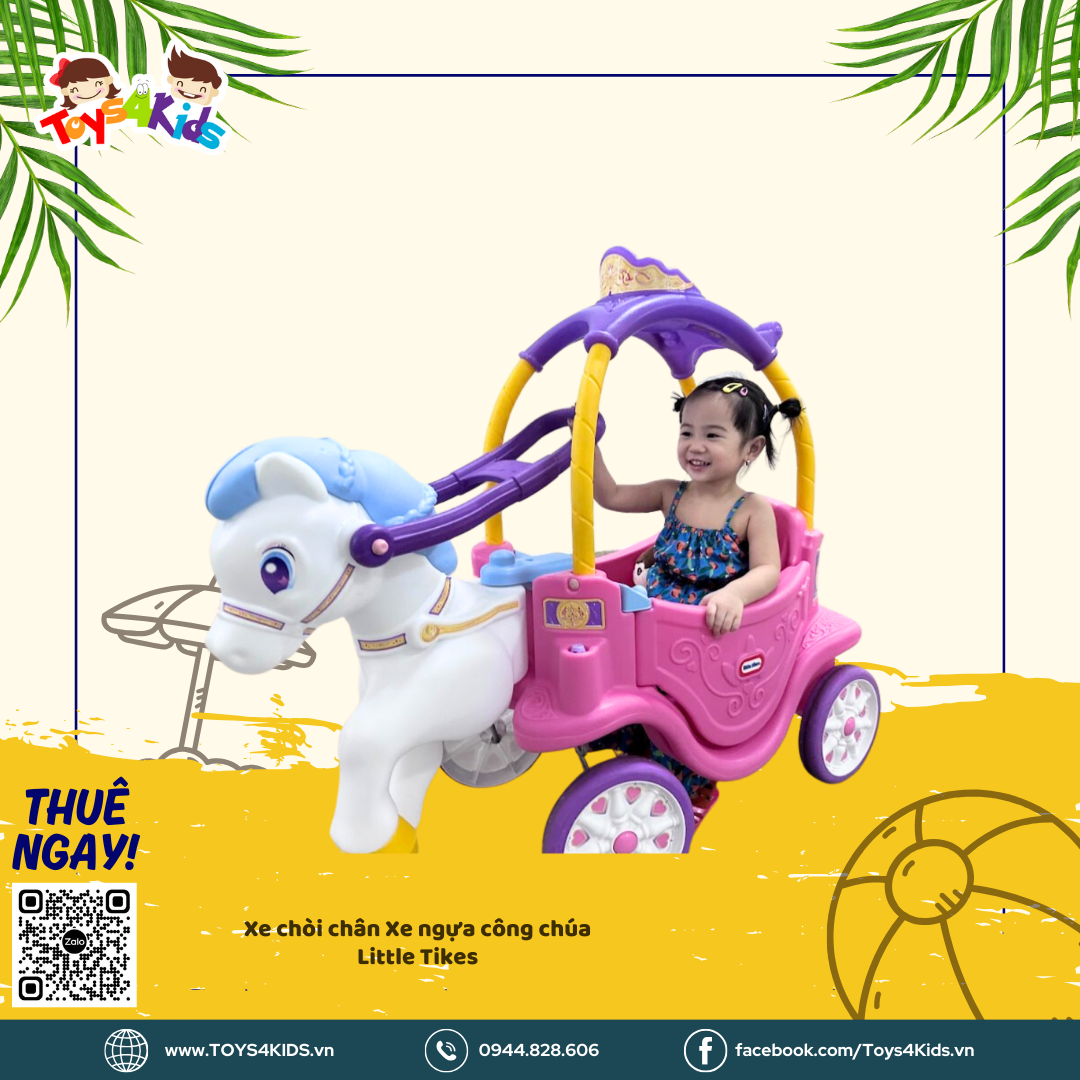  Xe chòi chân Xe ngựa công chúa Little Tikes 