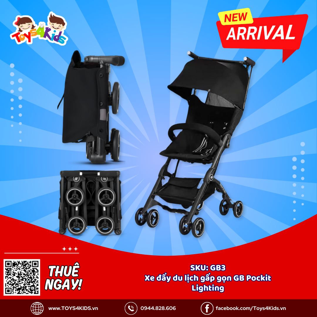  Xe đẩy du lịch gấp gọn GB Pockit Lighting 
