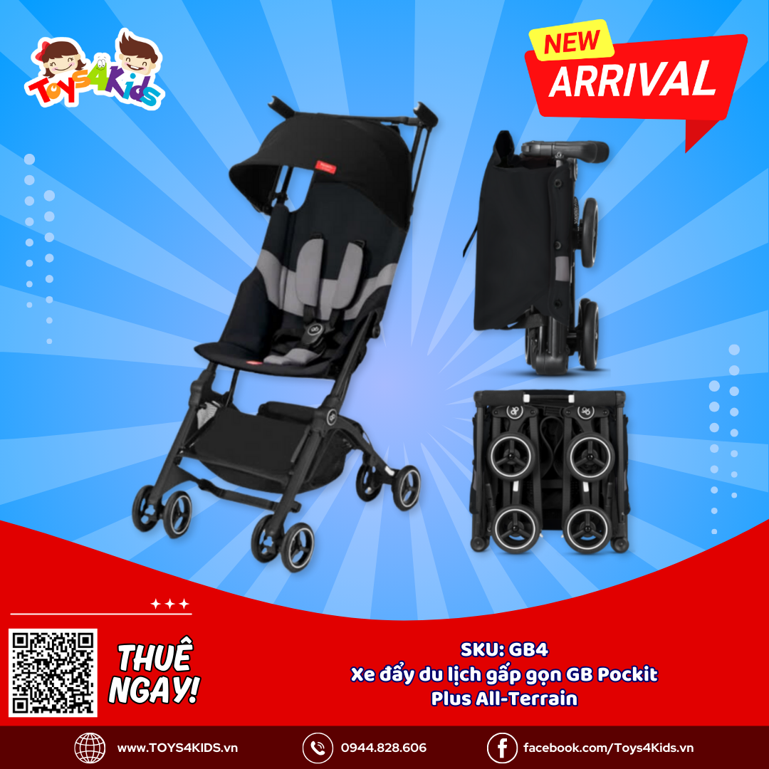  Xe đẩy du lịch gấp gọn GB Pockit Plus All-Terrain 