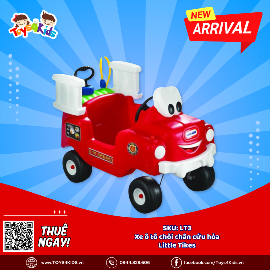  Xe ô tô chòi chân cứu hỏa Little Tikes 