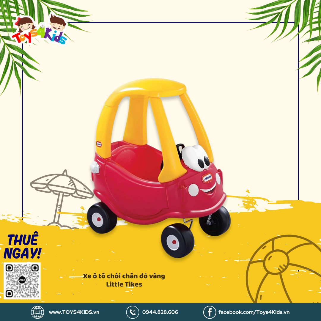  Xe ô tô chòi chân đỏ vàng Little Tikes 