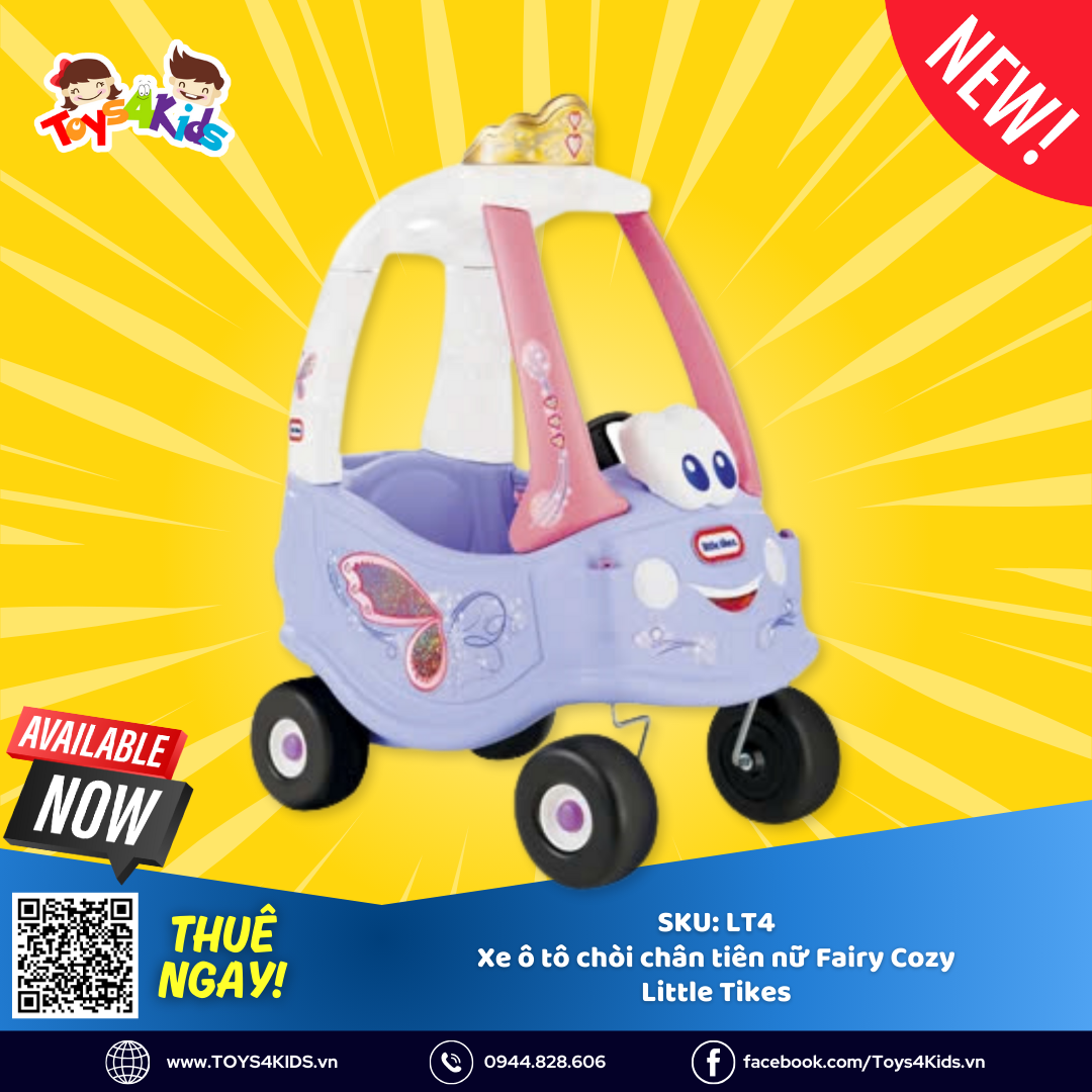  Xe ô tô chòi chân tiên nữ Fairy Cozy Little Tikes 