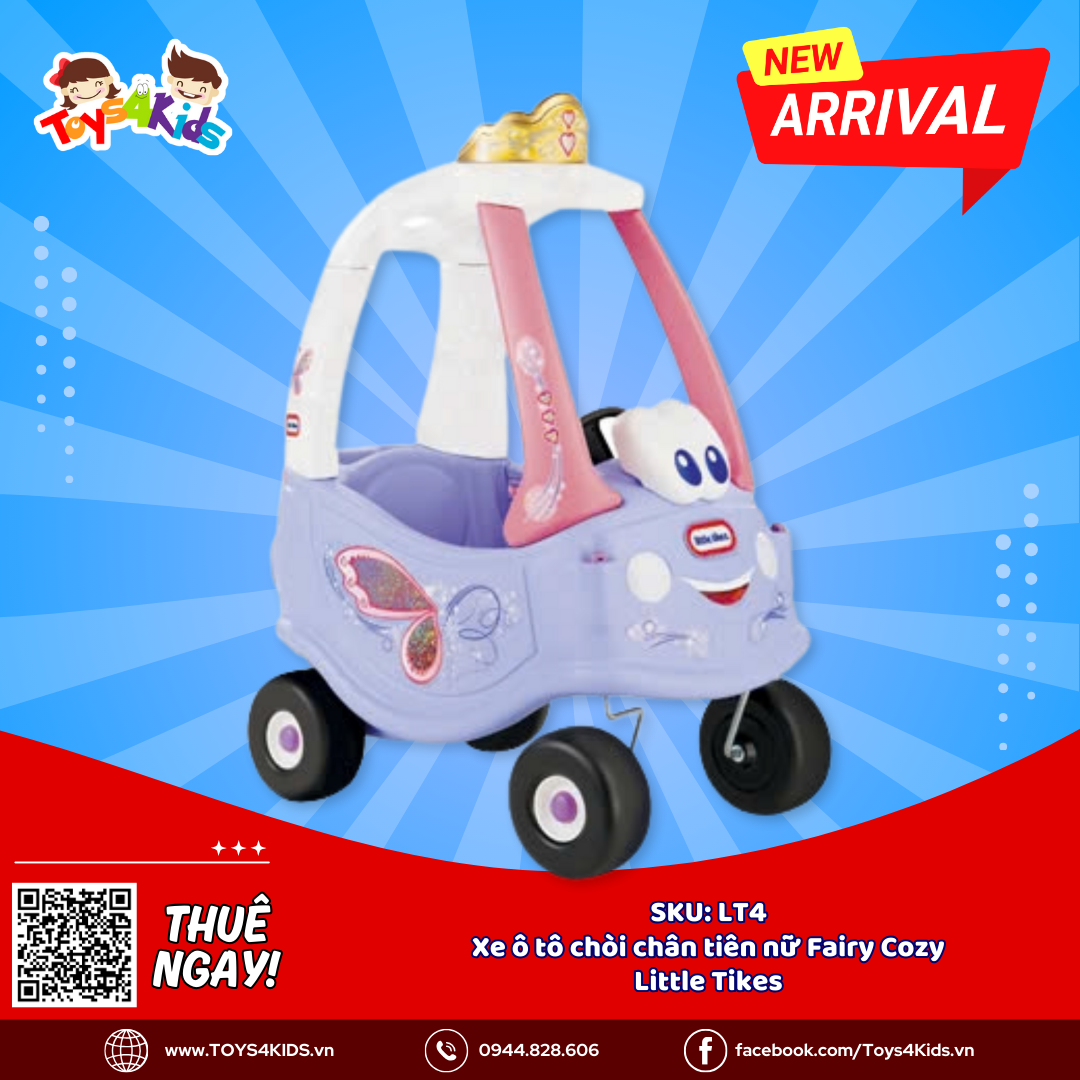  Xe ô tô chòi chân tiên nữ Fairy Cozy Little Tikes 