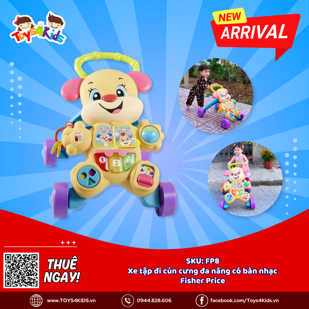  Xe tập đi cún cưng đa năng có bàn nhạc Fisher Price 