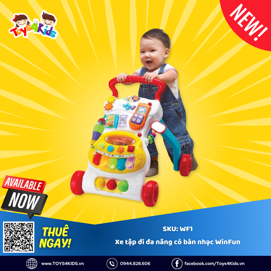  Xe tập đi đa năng có bàn nhạc WinFun 