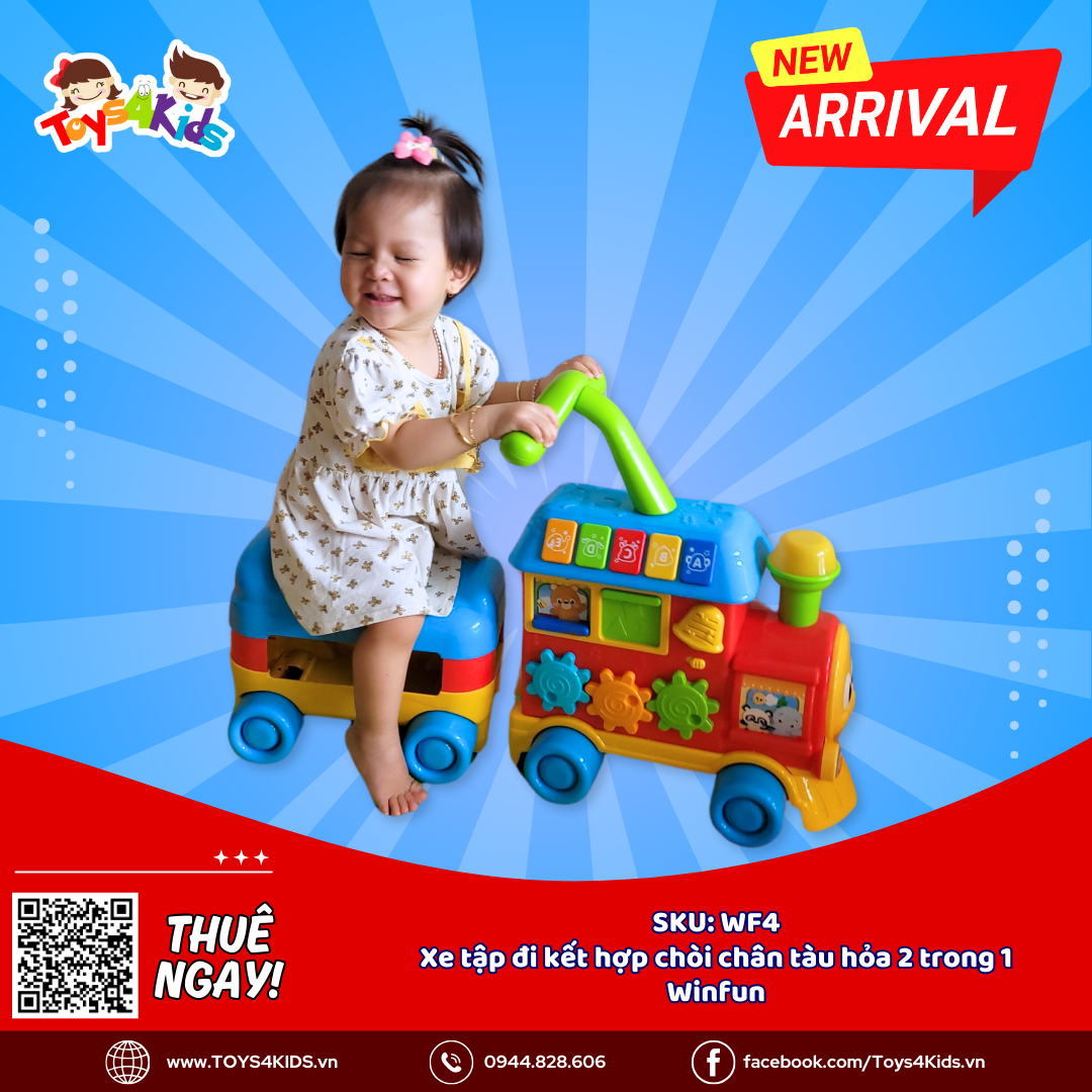  Xe tập đi tàu hỏa kết hợp xe chòi chân 2 trong 1 Winfun 