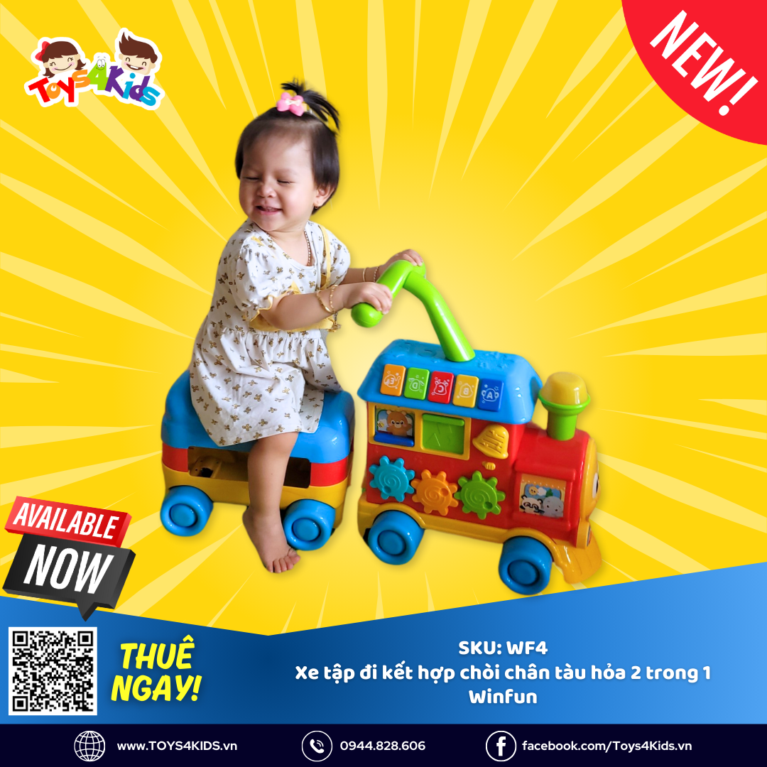  Xe tập đi tàu hỏa kết hợp xe chòi chân 2 trong 1 Winfun 