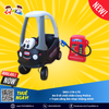 Combo Xe ô tô chòi chân Cozy Police Little Tikes + Trạm xăng âm nhạc thông minh Little Tikes