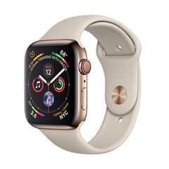 Apple Watch Series 4 LTE Gold Stainless Steel Case with Stone Sport Band