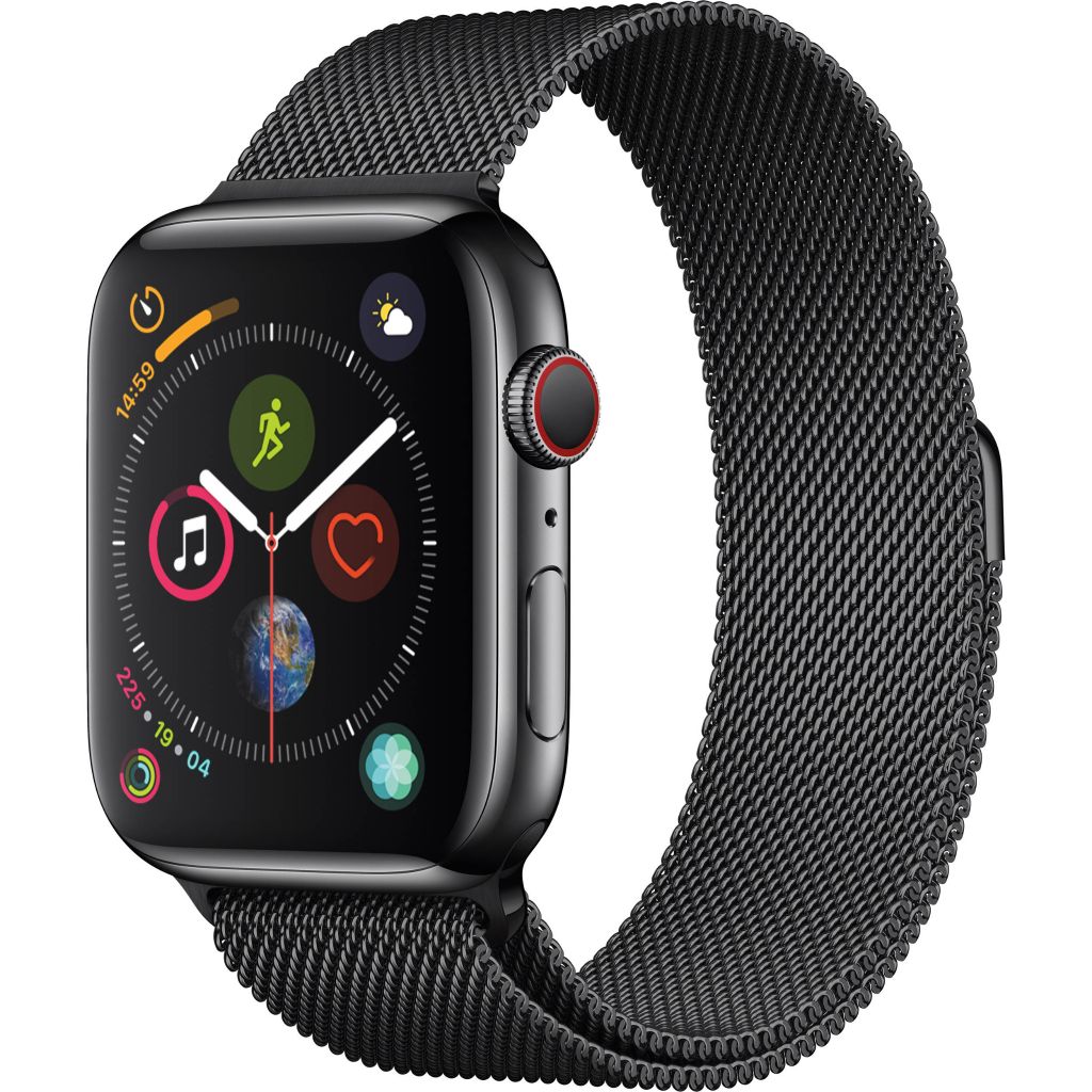 Apple Watch Series 4 LTE Space Black Stainless Steel Case with Space Black Milanese Loop