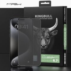 Cường lực Mipow Kingbull iPhone 15 Pro Max Chống Vân Tay HD Anti Glare Protector