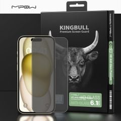 Cường lực Mipow Kingbull iPhone 15 Pro Chống Vân Tay HD Anti Glare Protector