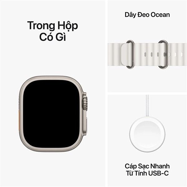 Apple Watch Ultra 2 (2024) 49mm 4G Viền Titan Dây Cao Su chính hãng VN/A