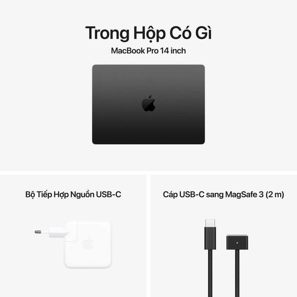 MacBook Pro 14 inch M4 Pro 12CPU/16GPU/24GB/512GB Chính hãng VN