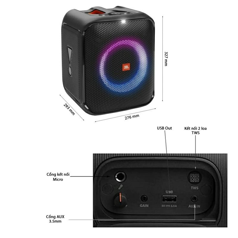 Loa JBL Partybox Encore (Kèm 02 Mic)
