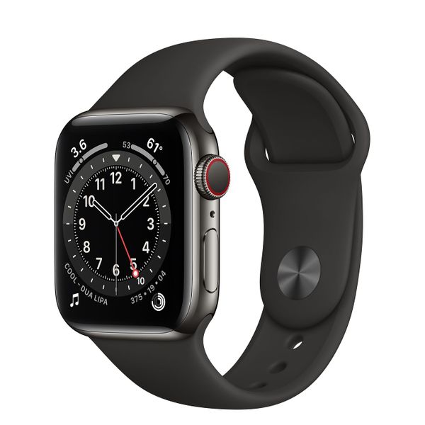 Apple Watch S6 Graphite Stainless Steel Case with Sport Band (GPS+Cellular)