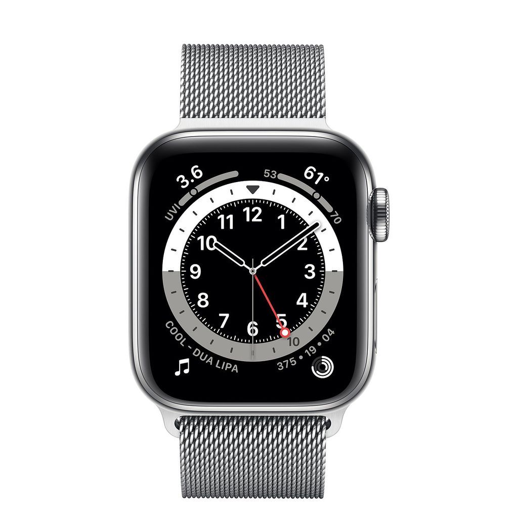 Apple Watch S6 Silver Stainless Steel Case with Milanese Loop (GPS+Cellular)