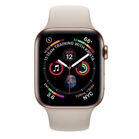 Apple Watch Series 4 LTE Gold Stainless Steel Case with Stone Sport Band