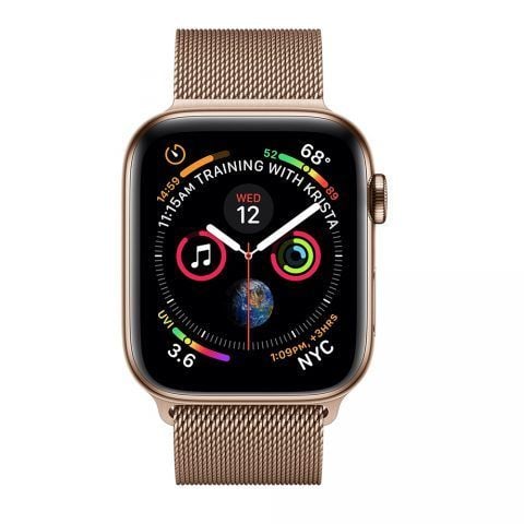 Apple Watch Series 4 LTE Gold Stainless Steel Case with Gold Milanese Loop