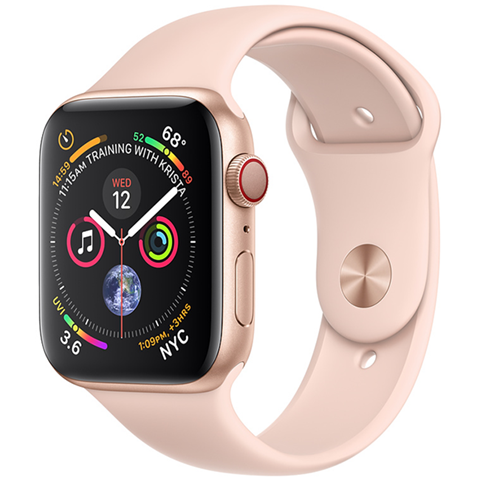 Apple Watch Series 4 Gold Aluminum Case with Pink Sand Sport Band (GPS + Cellular) Like New