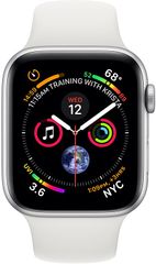Apple Watch Series 4 Silver Aluminum Case with White Sport Band (GPS)