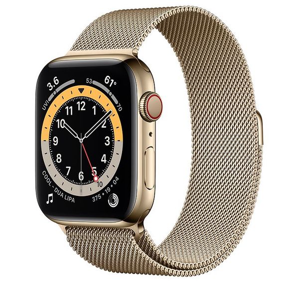 Apple Watch S6 Gold Stainless Steel Case with Milanese Loop (GPS+Cellular)