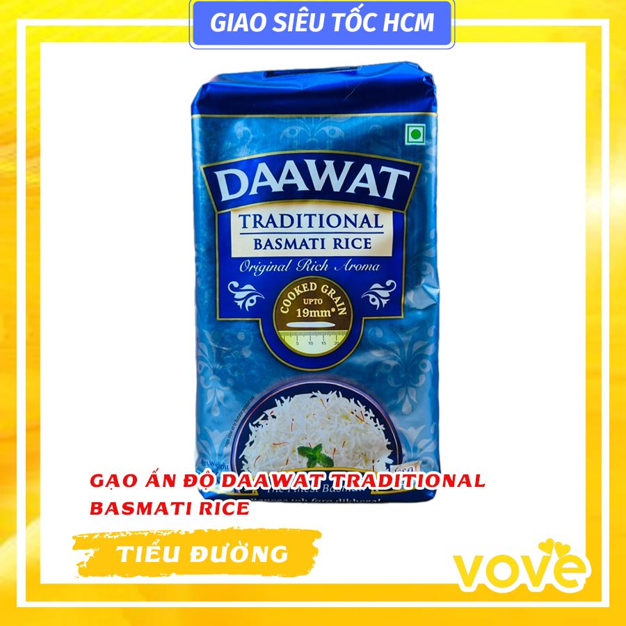 gao hat dai an do truyen thong daawat traditional basmati rice phu hop nguoi tieu duong an kieng 1kg