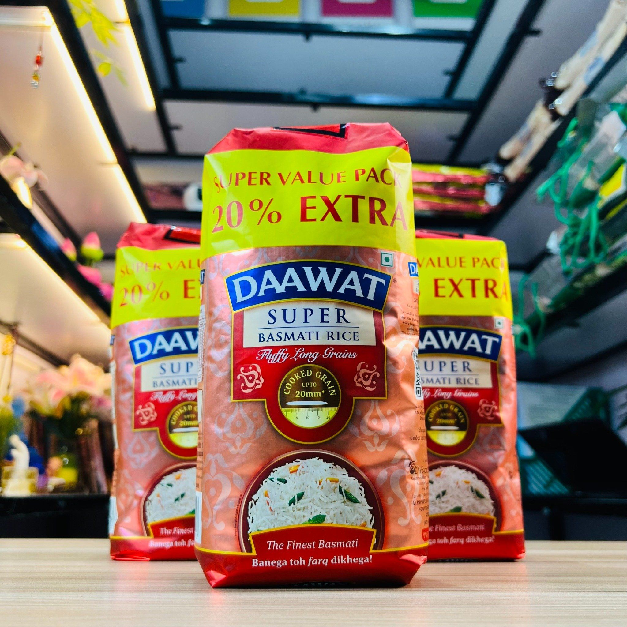  Gạo hạt dài Ấn Độ DAAWAT Super Basmati Rice, phù hợp người tiều đường, giảm cân, 1 kg 
