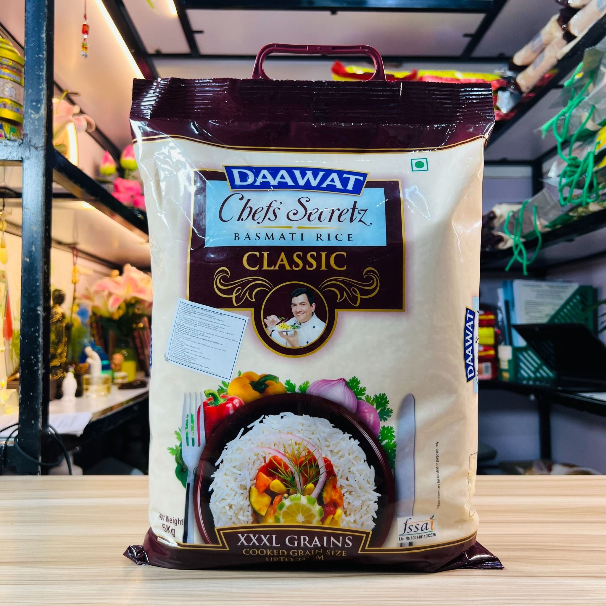  Gạo hạt dài Ấn Độ DAAWAT Chef's Secrets Basmati Rice, phù hợp người tiểu đường, ăn kiêng, 5kg 