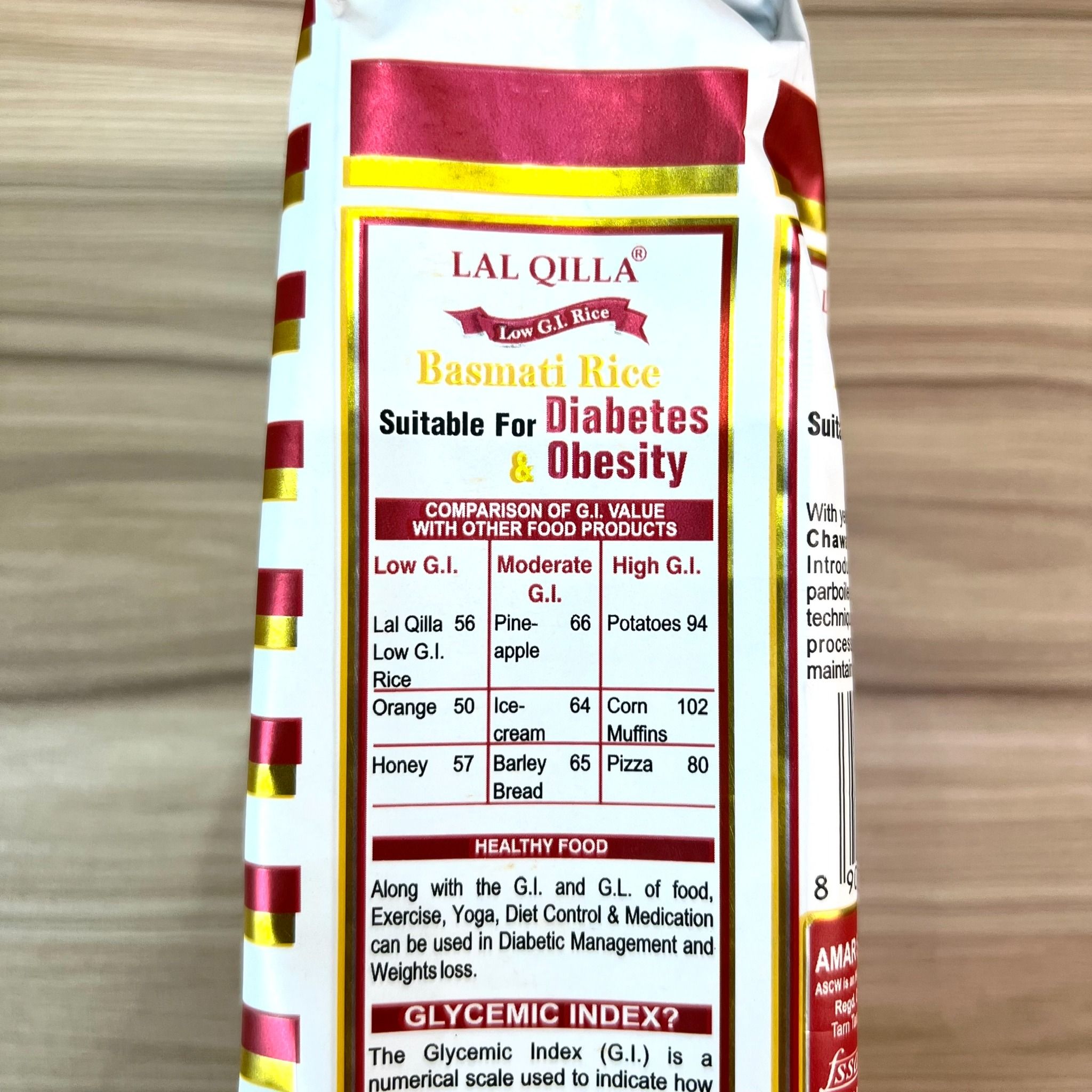  Gạo chuyên đặc biệt cho người tiểu đường từ Ấn Độ Lal Qilla Low GI Basmati Rice for Diabetes & Obesity, 1kg 