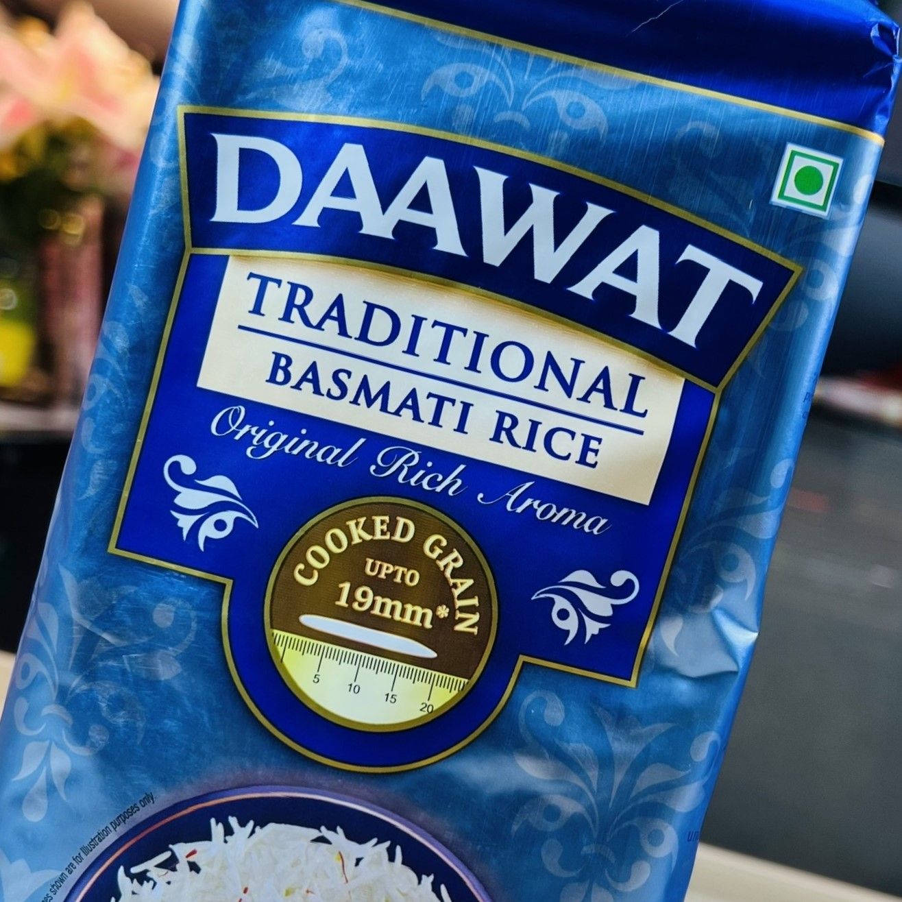  Gạo hạt dài Ấn Độ truyền thống DAAWAT Traditional Basmati Rice, phù hợp người tiểu đường, ăn kiêng, 1kg 