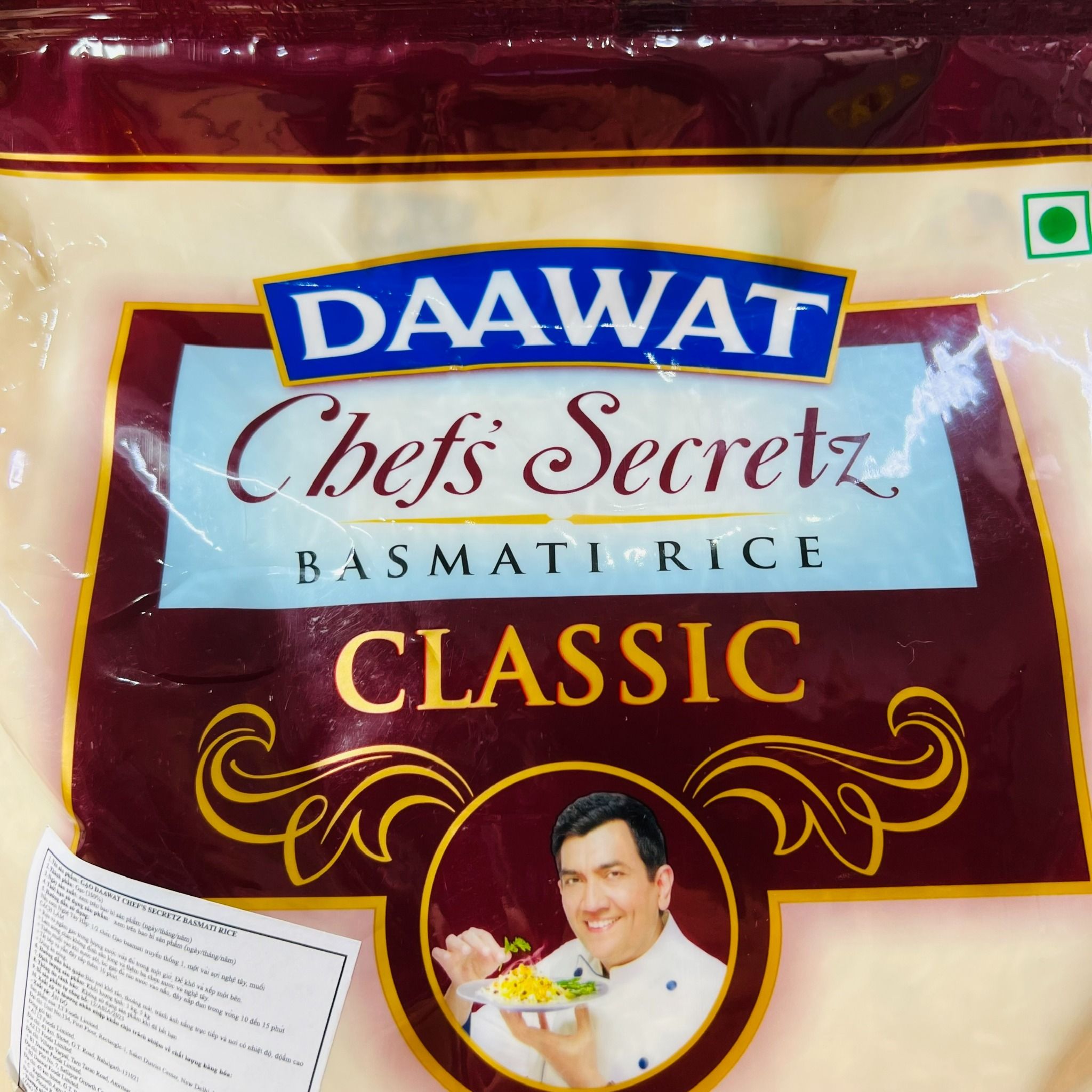  Gạo hạt dài Ấn Độ DAAWAT Chef's Secrets Basmati Rice, phù hợp người tiểu đường, ăn kiêng, 5kg 