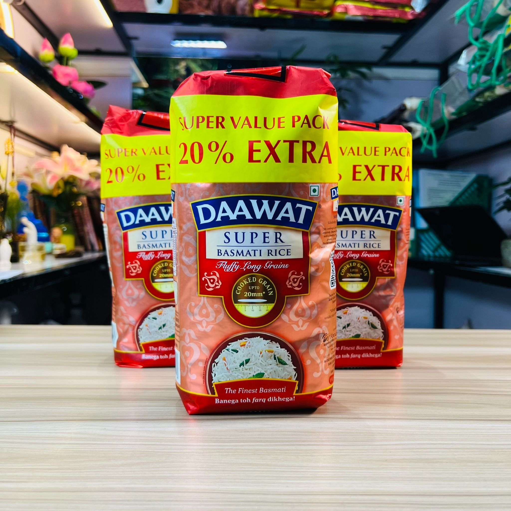  Gạo hạt dài Ấn Độ DAAWAT Super Basmati Rice, phù hợp người tiều đường, giảm cân, 1 kg 