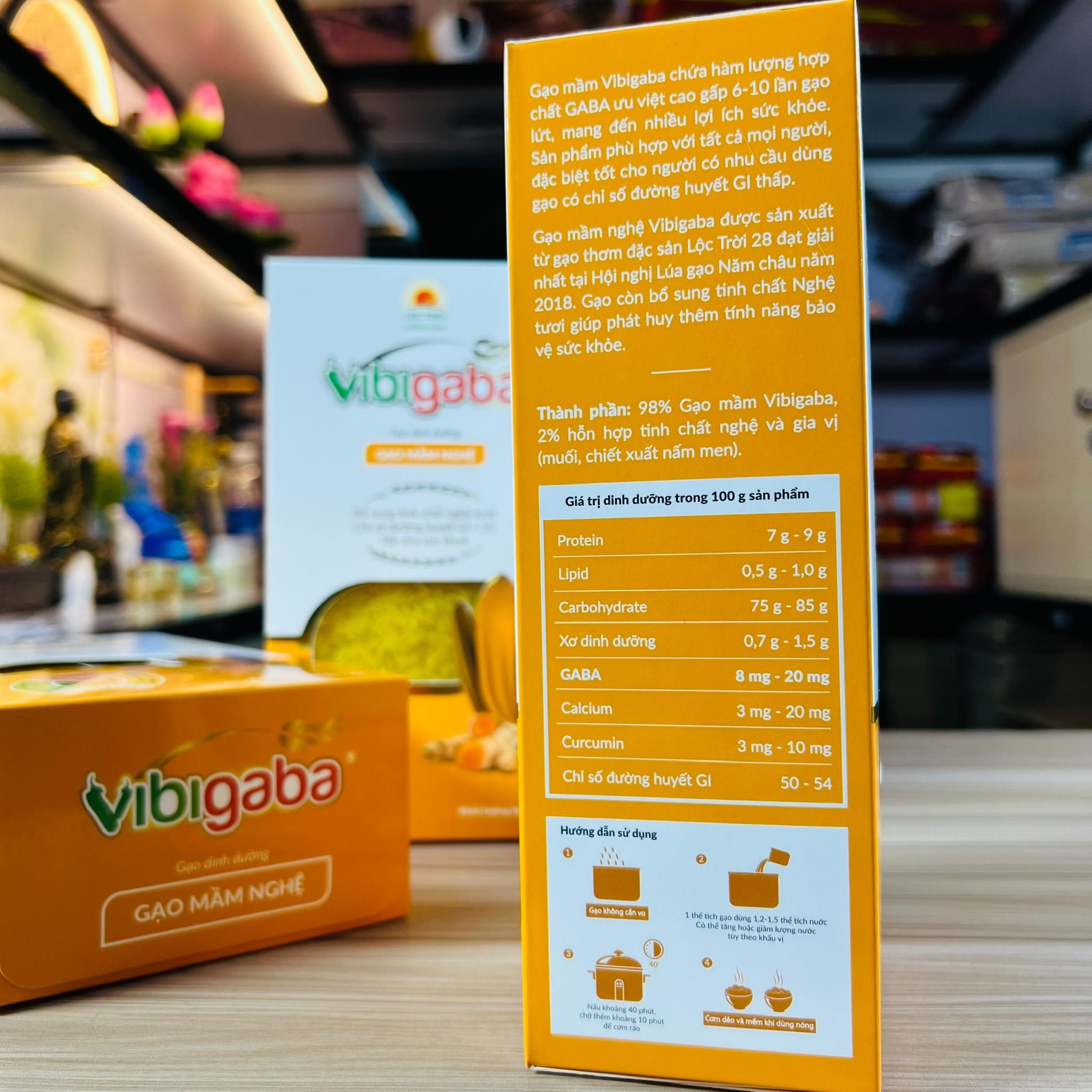  Gạo Mầm Nghệ Vibigaba Lộc Trời, dành cho người tiểu đường, tốt cho tiêu hóa, 1kg 