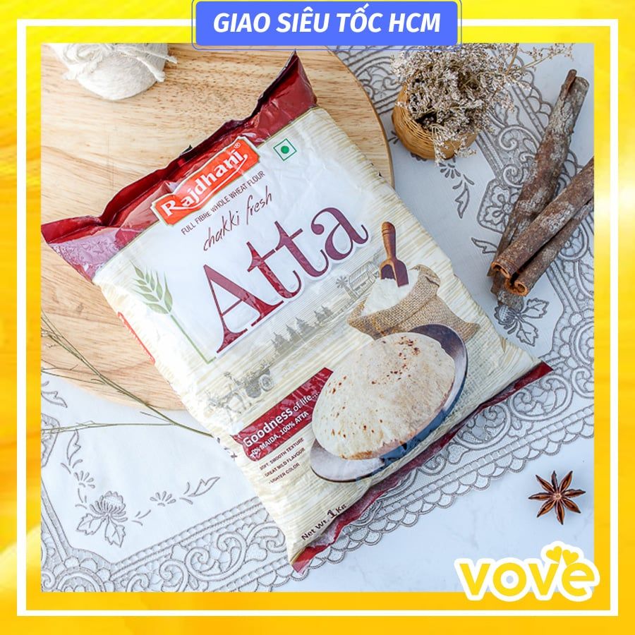  Bột mì nguyên cám Ấn Độ RAJDHANI Whole Wheat Flour /chakki Atta, 5kg 