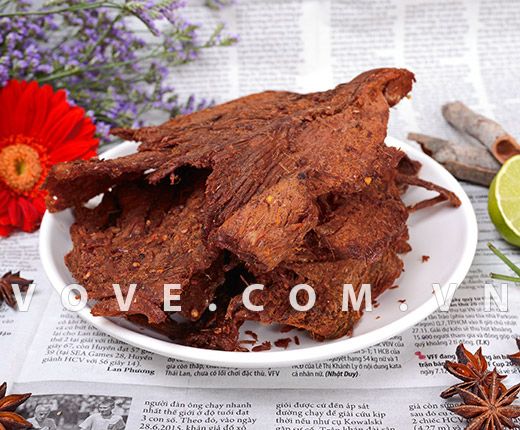  Khô bò Quãng Ngãi hiệu Thu Ba loại Miếng hũ 300gr 