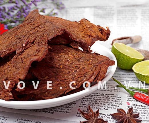  Khô bò Quãng Ngãi hiệu Thu Ba loại Miếng hộp 250gr 