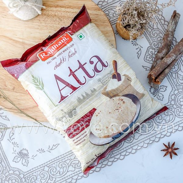  Bột mì nguyên cám Ấn Độ RAJDHANI Whole Wheat Flour /chakki Atta, 5kg 