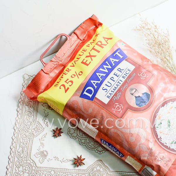  Gạo hạt dài Ấn Độ DAAWAT Super Basmati Rice, phù hợp người tiều đường, giảm cân, 5kg 